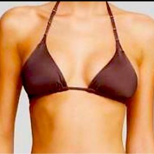 NEW Vitamin A Brown Triangle Bikini Top Size Large/10